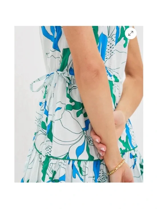 New Tuckernuck Oliphant Orchard Green Sleeveless Piped Maxi Dress size Large - Picture 4 of 14